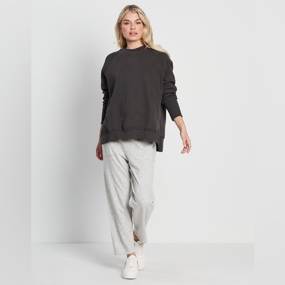 All Fenix Poppy Sweater Size M Zip Seam Raglan Sleeve Crewneck Vintage Black - Picture 2 of 14